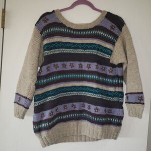 Once Upon A Sheep Handknits Womens Small 3/4‎ Sleeve Sweater EUC